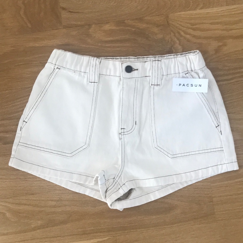 Pacsun Cream Carpenter Shorts